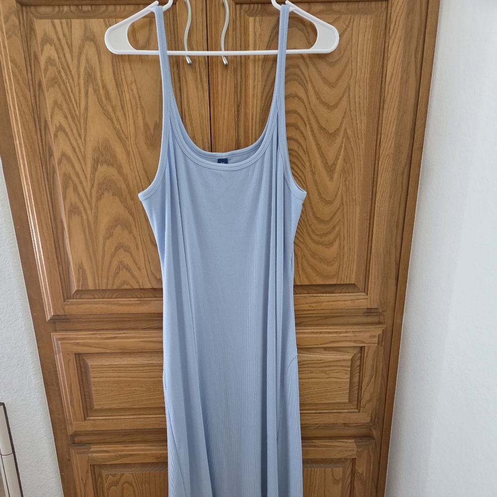 Light Blue Sleeveless Maxi Dress